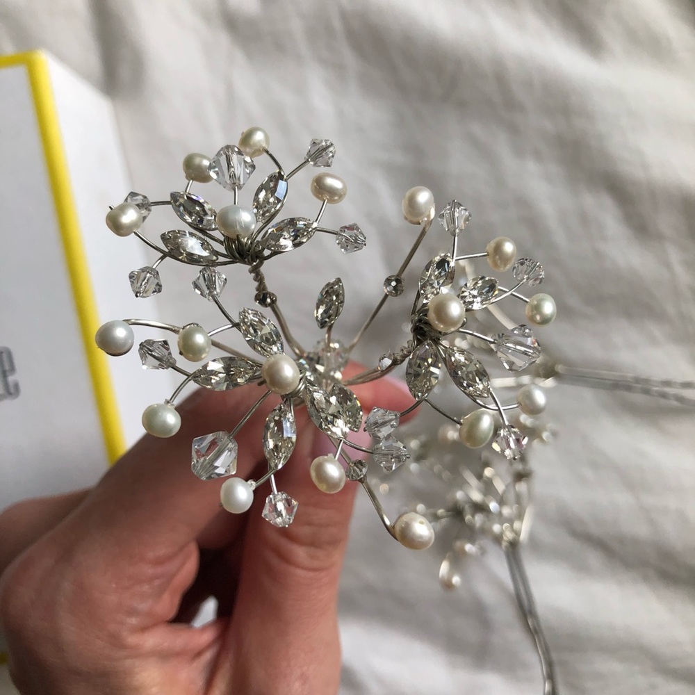 Erin Cole Crystal and Pearl Hair Pins